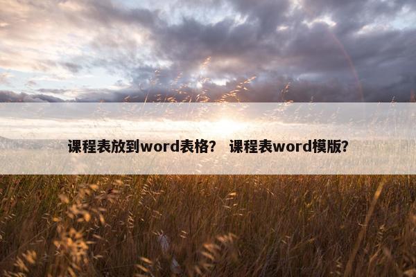课程表放到word表格？ 课程表word模版？
