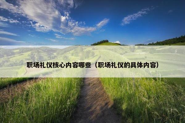 职场礼仪核心内容哪些（职场礼仪的具体内容）