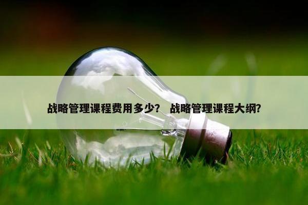 战略管理课程费用多少？ 战略管理课程大纲？
