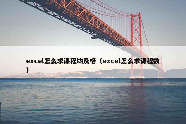 excel怎么求课程均及格（excel怎么求课程数）