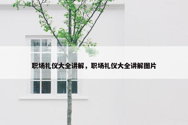 职场礼仪大全讲解，职场礼仪大全讲解图片