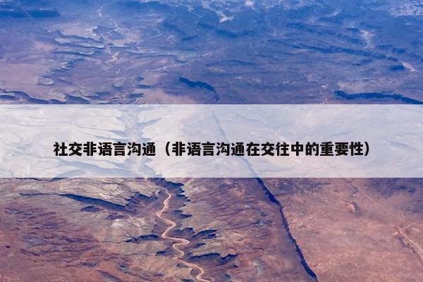 社交非语言沟通（非语言沟通在交往中的重要性）