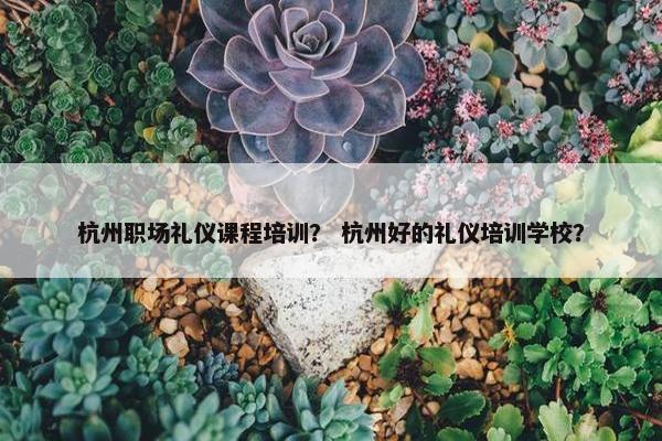 杭州职场礼仪课程培训？ 杭州好的礼仪培训学校？