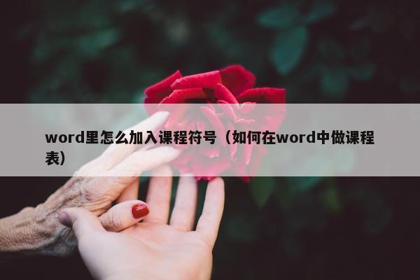 word里怎么加入课程符号（如何在word中做课程表）