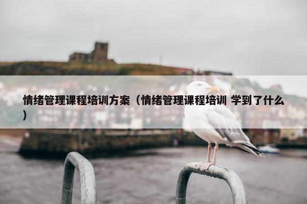情绪管理课程培训方案（情绪管理课程培训 学到了什么）