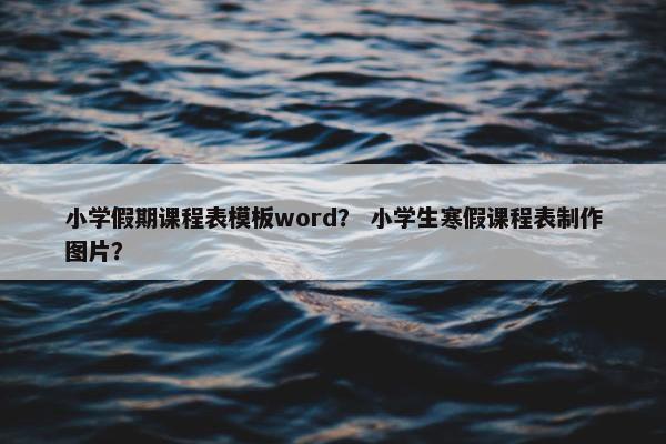 小学假期课程表模板word？ 小学生寒假课程表制作图片？