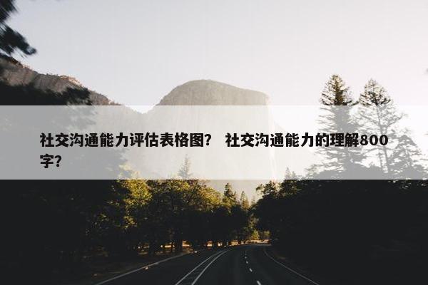 社交沟通能力评估表格图？ 社交沟通能力的理解800字？