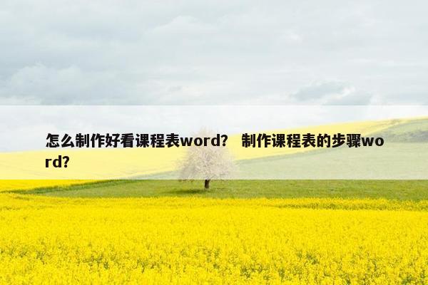 怎么制作好看课程表word？ 制作课程表的步骤word？