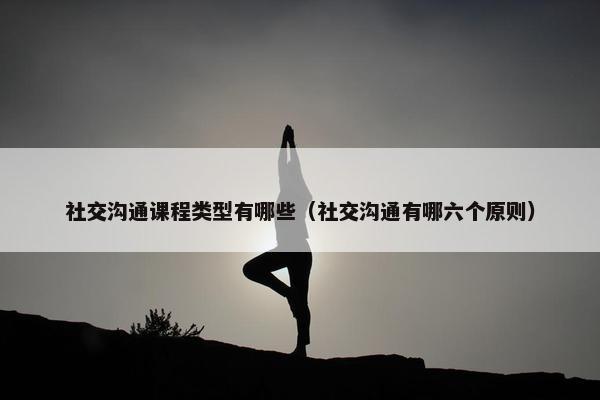社交沟通课程类型有哪些（社交沟通有哪六个原则）