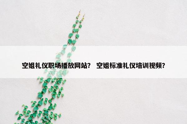 空姐礼仪职场播放网站？ 空姐标准礼仪培训视频？