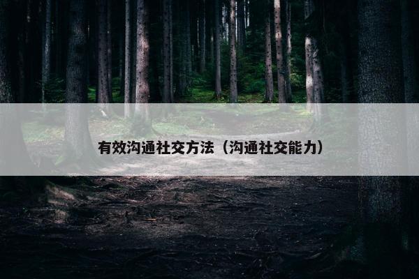 有效沟通社交方法（沟通社交能力）