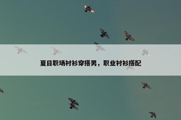 夏日职场衬衫穿搭男，职业衬衫搭配