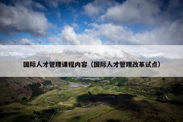 国际人才管理课程内容（国际人才管理改革试点）