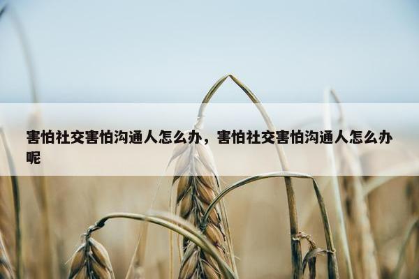 害怕社交害怕沟通人怎么办，害怕社交害怕沟通人怎么办呢