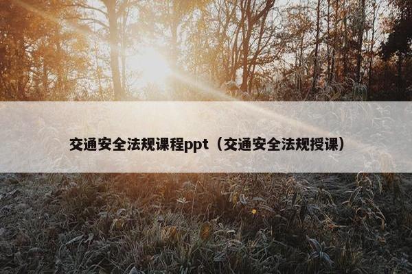 交通安全法规课程ppt（交通安全法规授课）