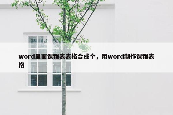 word里面课程表表格合成个，用word制作课程表格