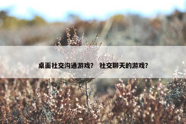桌面社交沟通游戏？ 社交聊天的游戏？