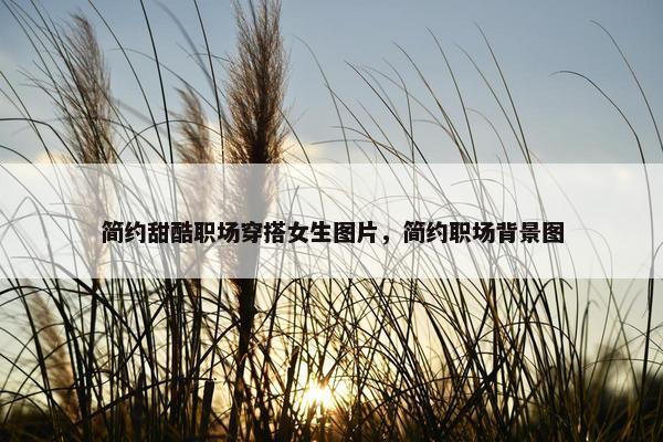 简约甜酷职场穿搭女生图片，简约职场背景图