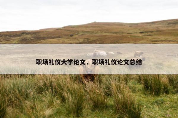 职场礼仪大学论文，职场礼仪论文总结