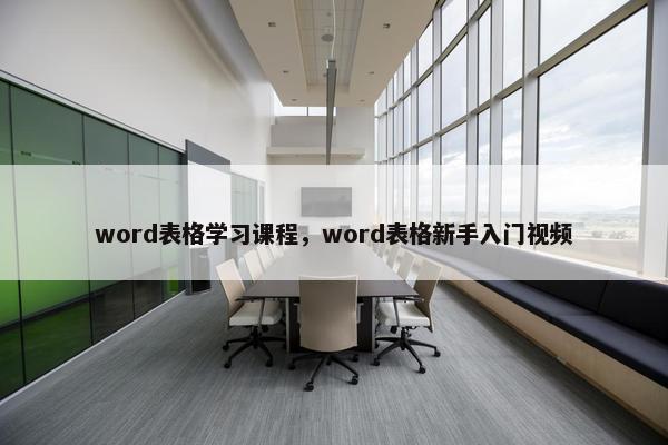 word表格学习课程，word表格新手入门视频
