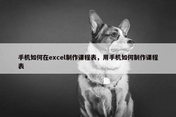 手机如何在excel制作课程表，用手机如何制作课程表