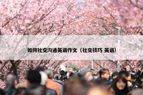 如何社交沟通英语作文（社交技巧 英语）