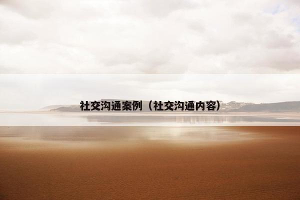 社交沟通案例（社交沟通内容）