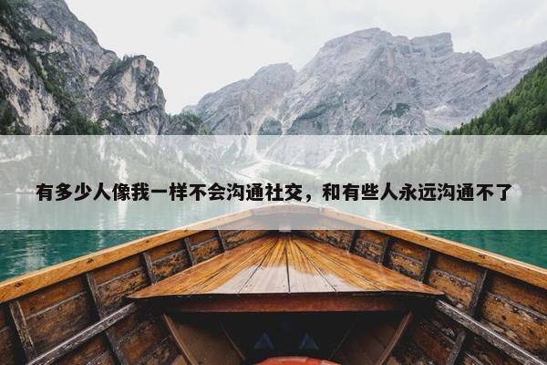 有多少人像我一样不会沟通社交，和有些人永远沟通不了