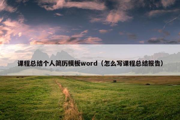 课程总结个人简历模板word（怎么写课程总结报告）